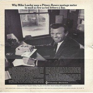 1967 Pitney Bowes Postage Meter to Mail Letters Vintage Mags Print Ad/Poster